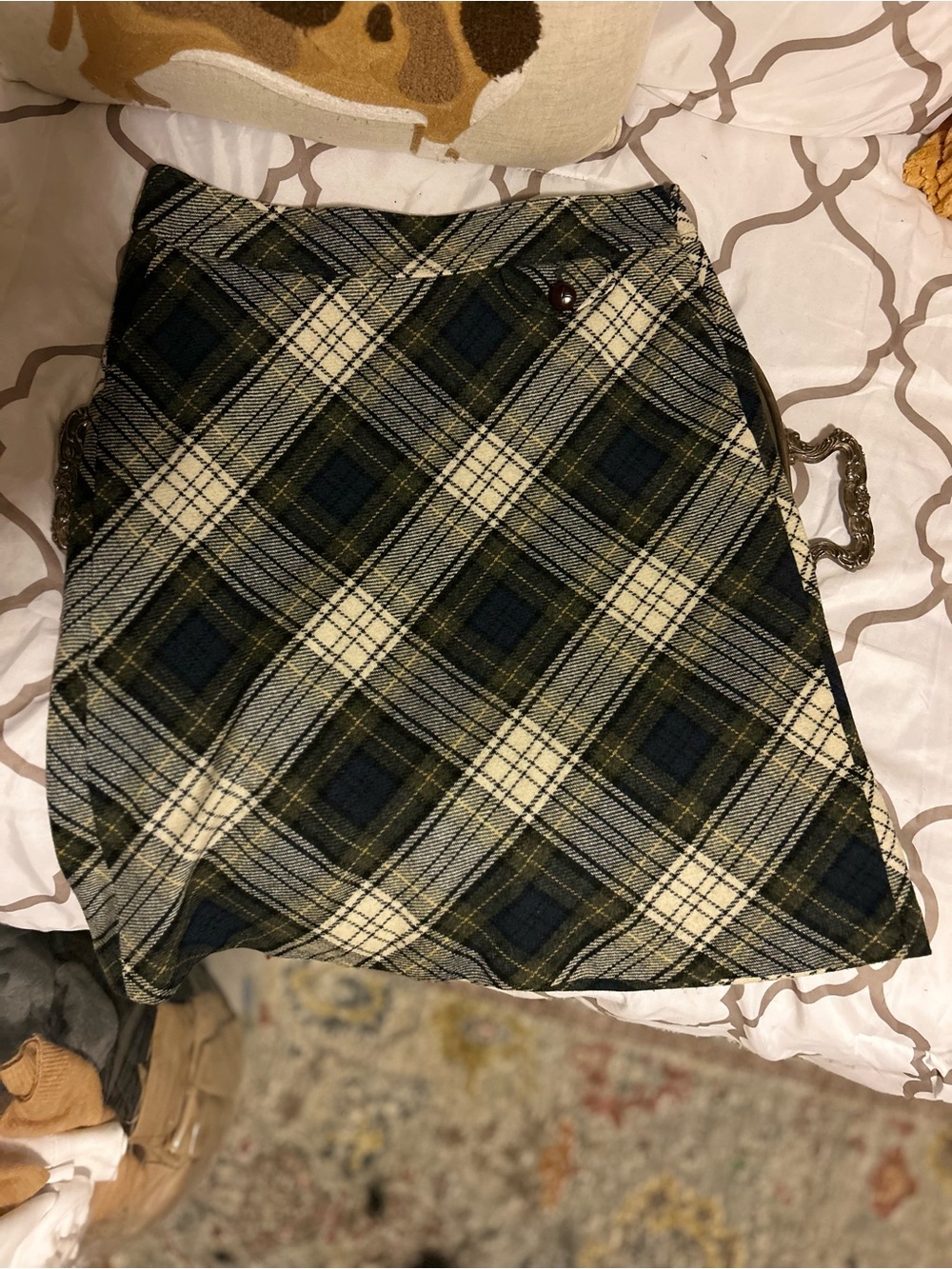 Vintage L.L. Bean plaid wool skirt, size 10